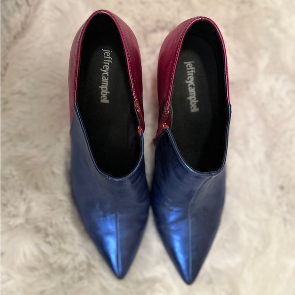 Jeffrey Campbell Size 8 EUC Pink Blue Metallic Heel Booties Worn Twice - Picture 8 of 9